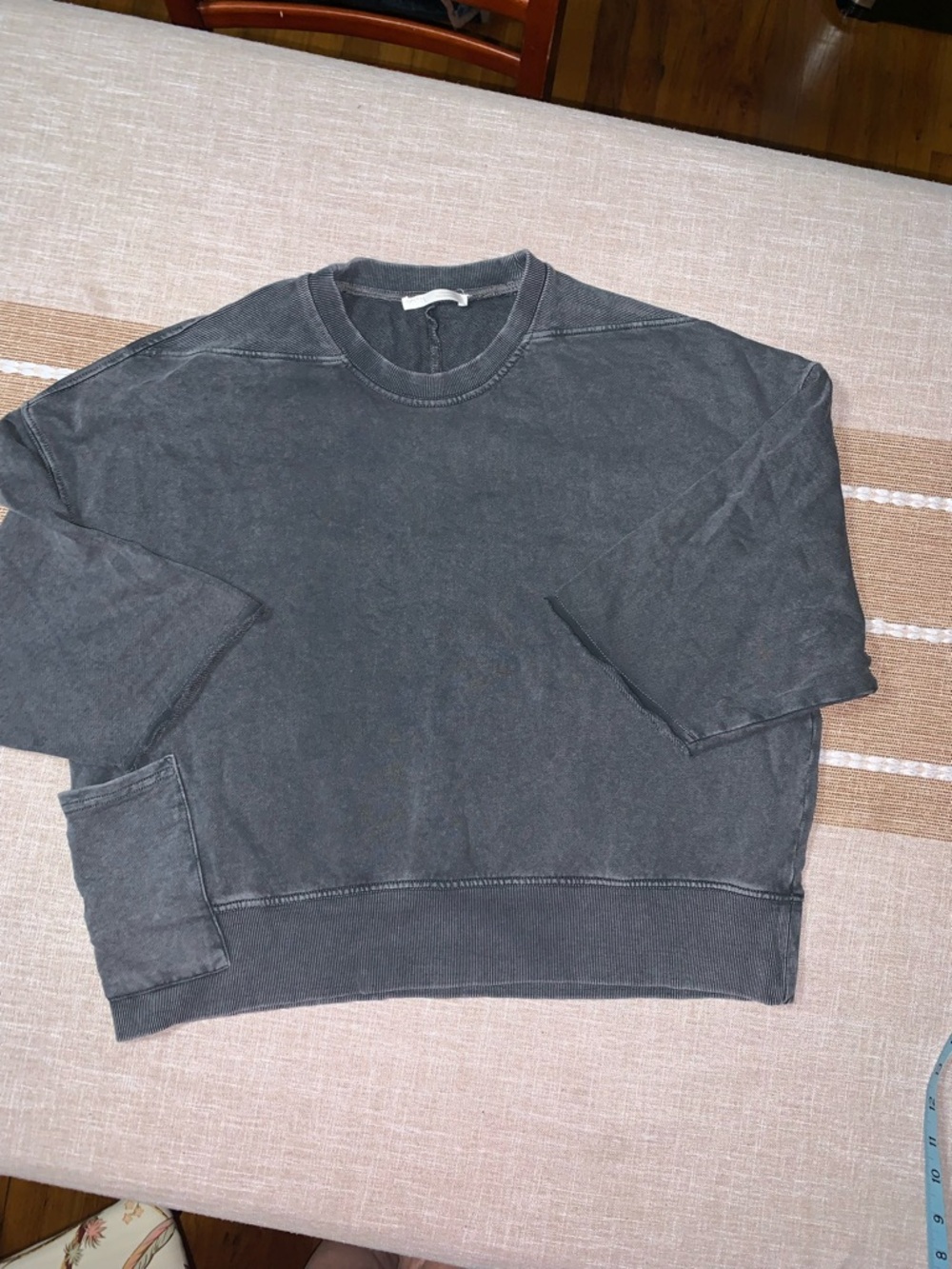 Zara Washed Charcoal Crewneck Sweatshirt